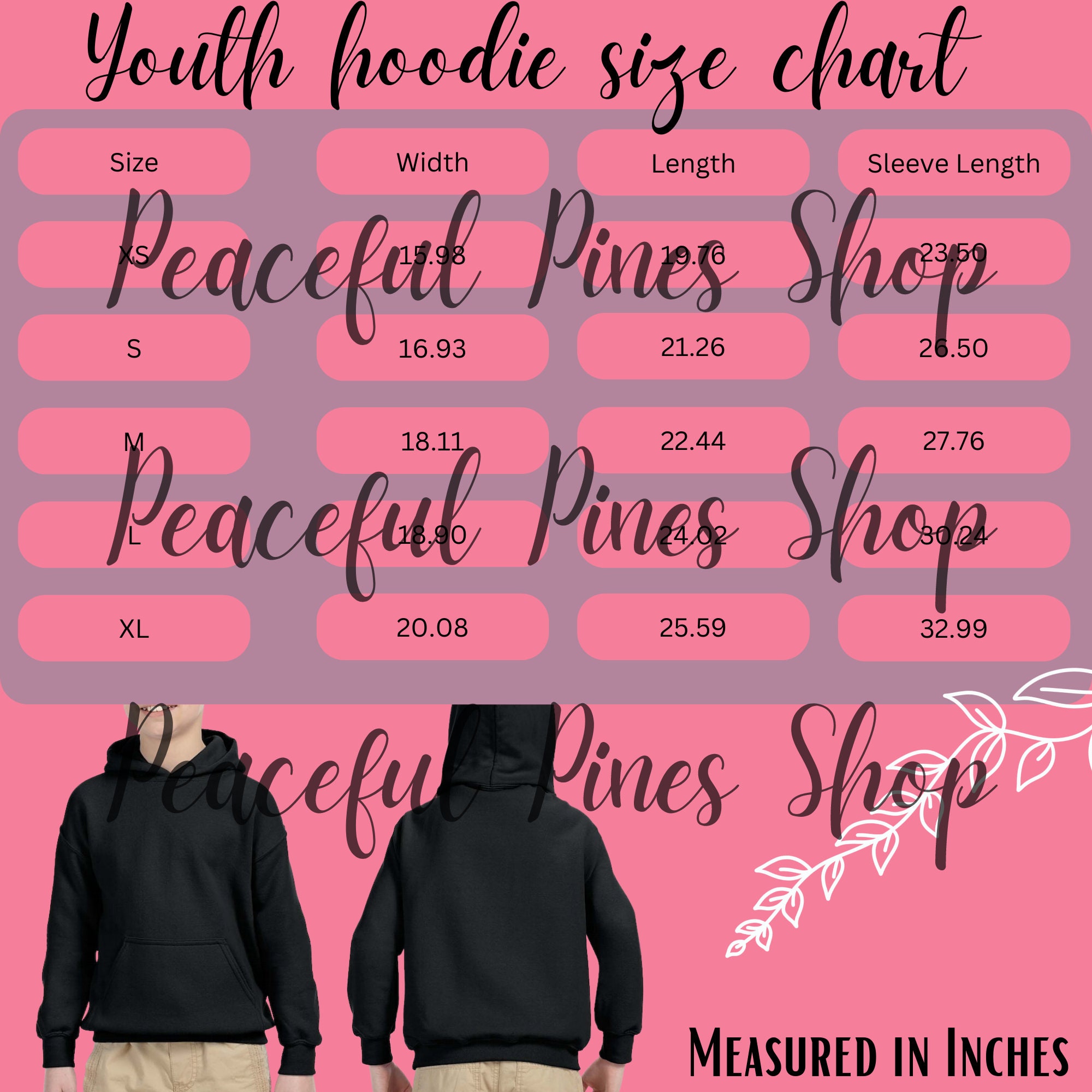 Gildan 18500B Size Chart Gildan 18500B Mockup Gildan Kids Etsy