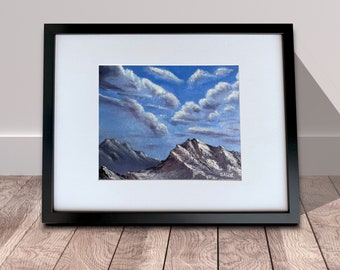 Cloud Painting Cascade Mountains Impasto Painting Mountain Picture Majestic Mountains Minimalist Canvas Painting Majestic Mountains Artwork