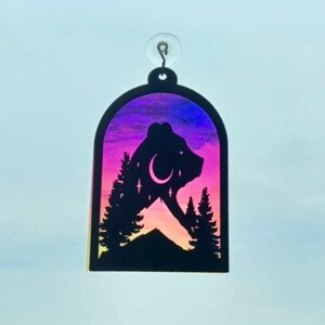 Bear Suncatcher Ornament SVG | Woodland Sun Catcher | Grizzly Bear Cut File | File For Lasers & Glowforge | Laser Cut DIGITAL FILE