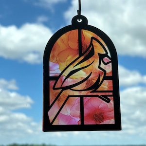 Kardinal Suncatcher SVG | Vogel Sonnenfänger | Erinnerungsgeschenk | Laserschnittdatei für Lightburn & Glowforge | Laser Cut DIGITALE DATEI