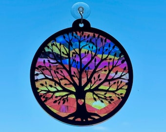 Tree suncatcher SVG | Memorial Sun Catcher Cut File | Laser File For Lasers Lightburn Xtool & Glowforge | Laser Cut DIGITAL FILE only