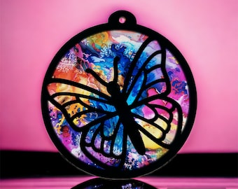 Butterfly Suncatcher SVG | Window Sun Catcher Cut File For Lasers Lightburn Xtool & Glowforge| Laser Cut DIGITAL FILE only