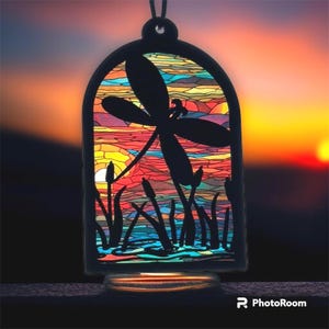 Dragonfly suncatcher SVG | Dragon Fly Sun Catcher Cut File | Laser File For Lightburn & Glowforge | Laser Cut DIGITAL FILE only