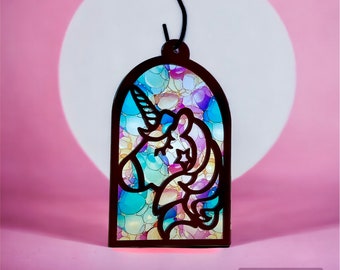 Unicorn Suncatcher SVG Laser Cut File for Glowforge, Lightburn (Digital Download)