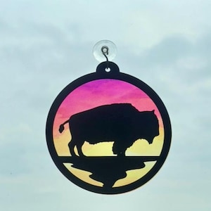 Buffalo Suncatcher Ornament SVG | Wildlife Sun Catcher | Bison Cut File | File For Lightburn & Glowforge | Laser Cut DIGITAL FILE