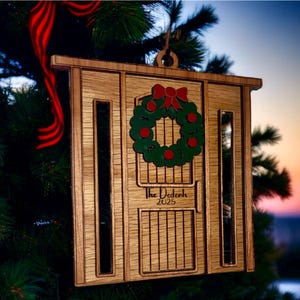 Door Ornament SVG File for Lasers | Personalized New Home Christmas Ornament Cut File for Lightburn xtool Glowforge | Digital Download Only