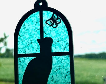 Kitten Suncatcher SVG | Playful Cat Sun Catcher Cut File | Laser File For Lightburn Xtool & Glowforge | SVG Laser File | *DIGITAL File Only*