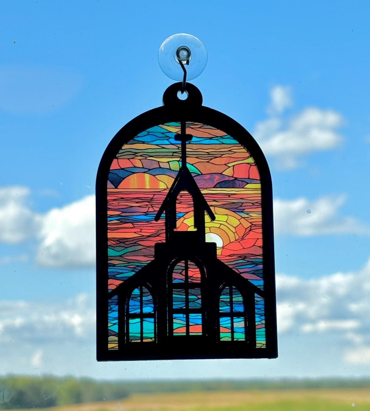 Church suncatcher SVG | Religious Sun Catcher Cut File | Laser File For Lasers Lightburn Xtool & Glowforge | Laser Cut DIGITAL FILE only