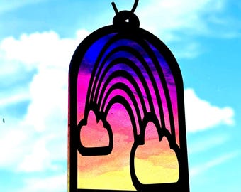 Rainbow Suncatcher | Rainbow Sun Catcher Cut File | For Lasers | Glowforge | SVG Laser Cut File | *DIGITAL FILE*