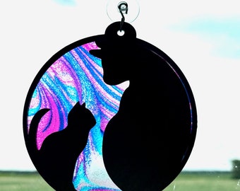 Katze Suncatcher SVG | Verspieltes Kätzchen Sun Catcher SVG Schnitt Datei | Laserdatei für Laser & Glowforge | Laser-Schnitt-Datei | *Nur DIGITALE Datei*