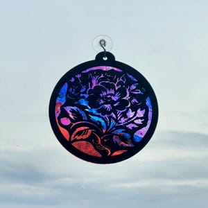 Flower Suncatcher SVG | Spring Flower Sun Catcher Cut File | Laser File For Lightburn & Glowforge | Laser Cut DIGITAL FILE only