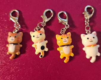 Resin Kitten Stitch Markers: Crochet/Knitting Charms, Set of 4