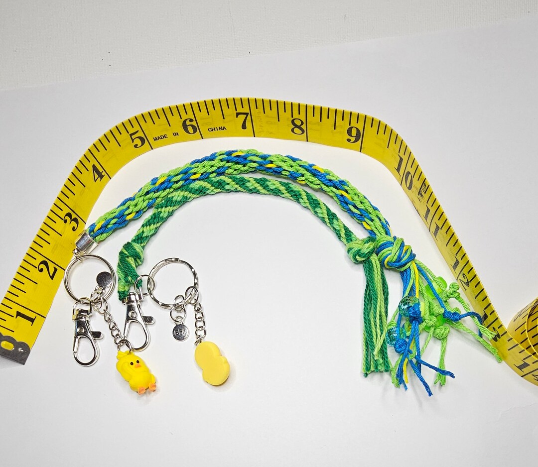 Hand Woven Cotton Jute Keychain Set: Rubber Duckie & BFF Charms - Etsy
