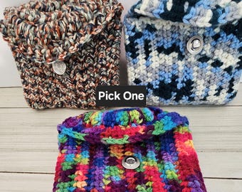 Crocheted Small Organizer Pouch: Acrylic Yarn What-Not Bag