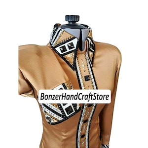 Gold show shirt showmanship shirt western show shirt horse show shirt gift for her shirt for her shirt for show horsemanship shirt