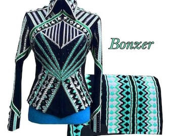 Women's Western Showmanship Jacket with Matching Pad: Embellished Riding Apparel