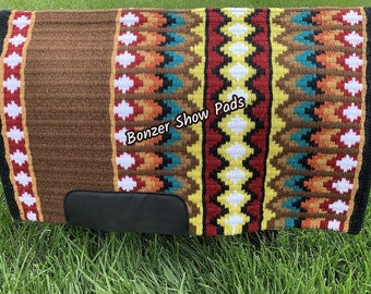 Handwoven Western Show Saddle Pad - New Zealand Wool Horse Blanket