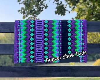 Western Show Saddle Pads and Blanket for Horse Gifts and Riding Purple Green