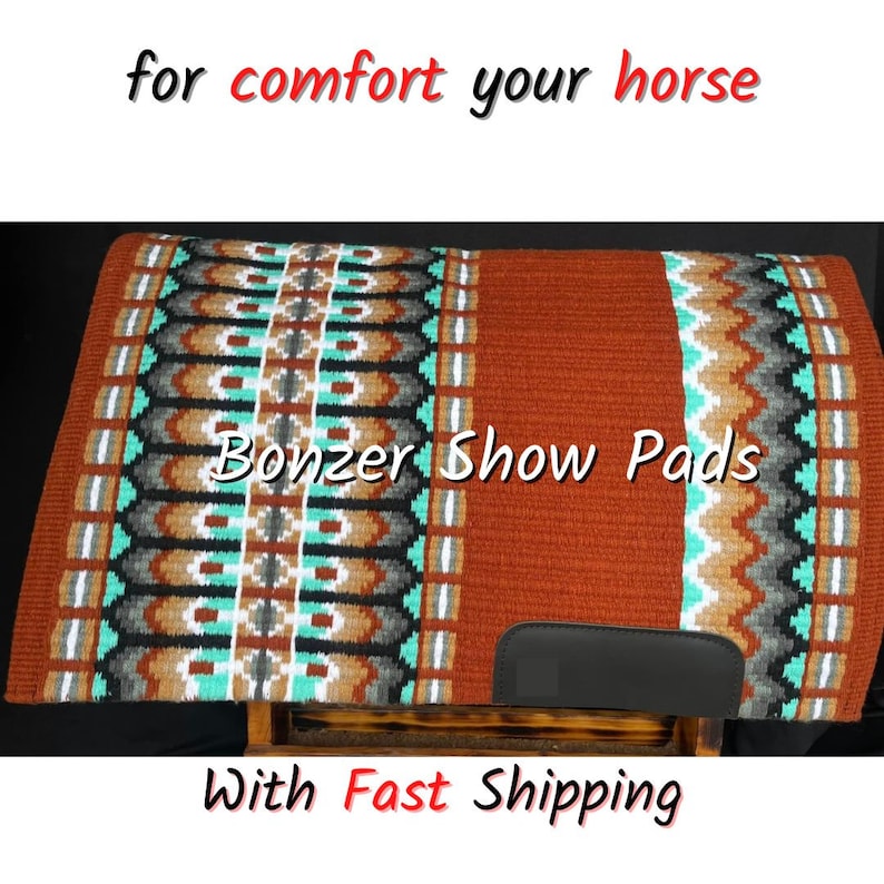 Show Pad Western Saddle Pad Wool Saddle Blanket for Horse Etsy