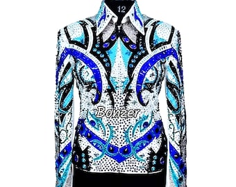 Western Showmanship Jacket: Handmade Embroidered Rodeo Queen Shirt