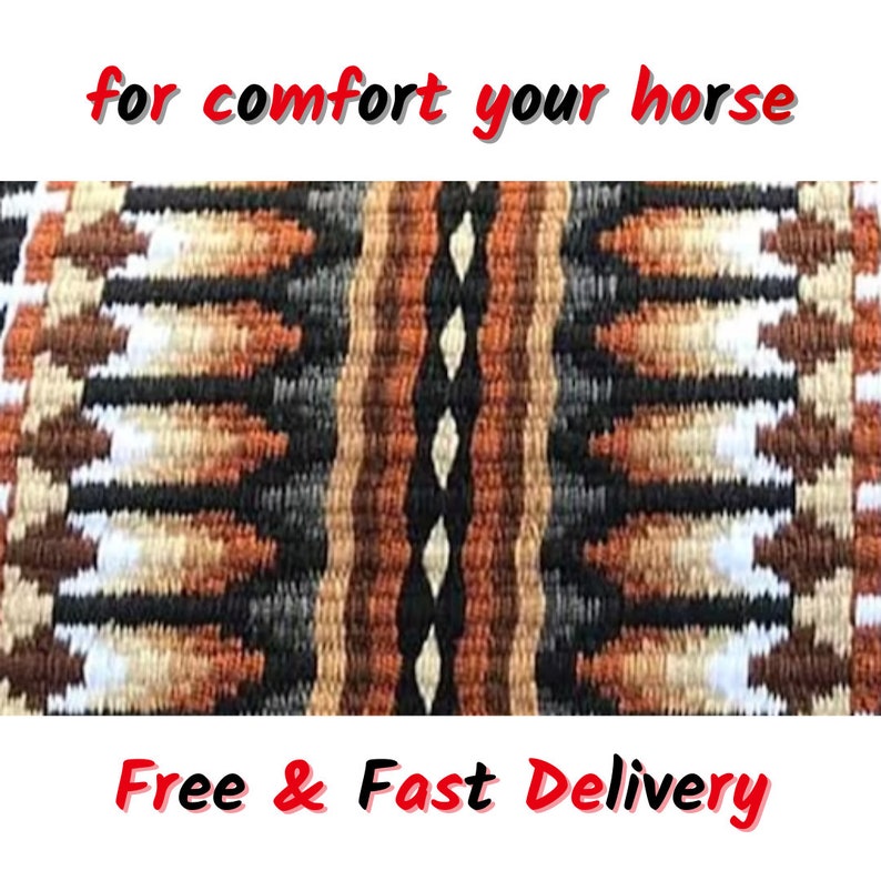 Premium western show pad with leather patch and wool blend texture
