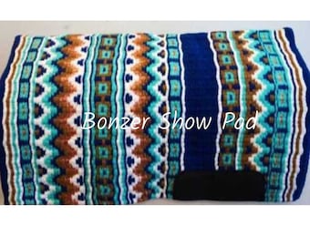 Handmade Wool Western Saddle Pad Show Blanket with Leather Bottom