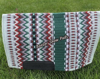 Show pad Forest Green Grey goregous,combination custom saddle pad Western