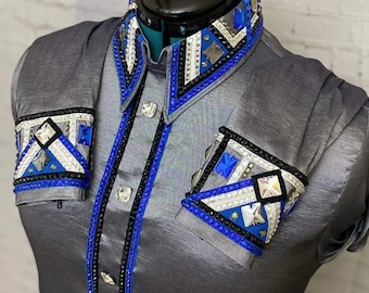 Elegant Western Show Shirt: Rhinestone Horsemanship Apparel