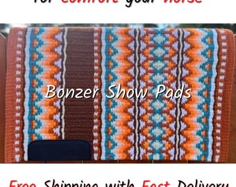 Western show blanket Brown Turquoise white combination custom saddle pad