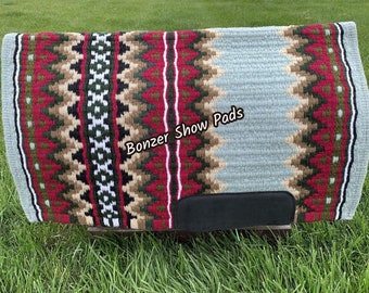 Handwoven Western Show Saddle Pad: New Zealand Wool Blanket
