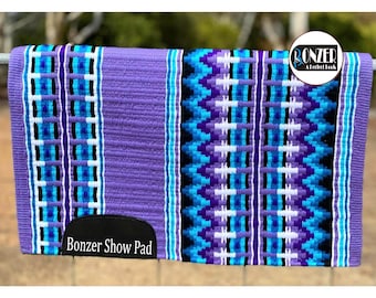 Purple Teal Navajo Wool Western Equestrian Ranch Show Blanket Horse Riding Show Saddle Pad