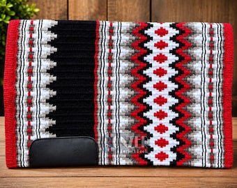 Western Show Blanket Custom Saddle Pad Handwoven NewZealand Wool Geometric Equestrian Tack