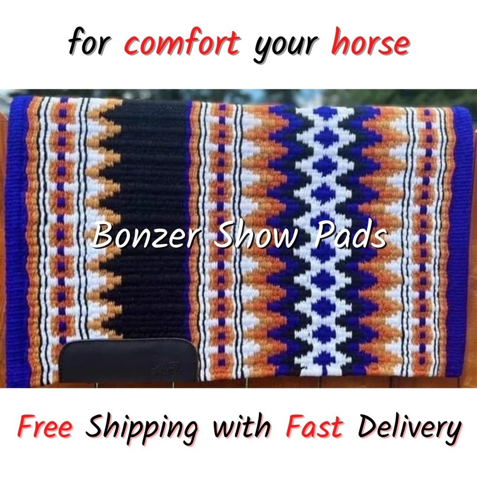 Western Show Pad Show Saddle Pad Horse Show Saddle Pads Hunter Show Pads Wool Saddle Blanket for