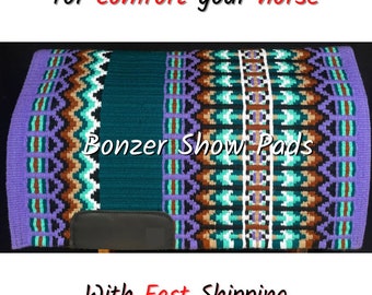 Personalized Saddle Pad Western Show Blanket Wool Horse Pad Ranch Riding Tack Custom Equestrian Gift