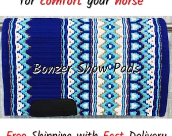 Hand-Loomed Wool Western Show Pad for Horses – Multi-Design Equestrian Tack Blanket