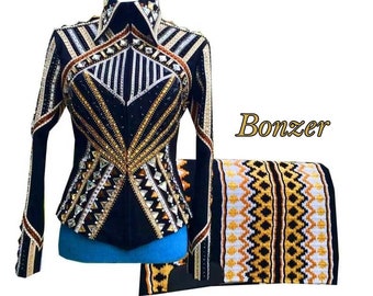 Women's Western Showmanship Jacket with Matching Pad: Crystal Studded