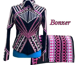 Women's Western Showmanship Jacket with Matching Pad: Crystal Embellished