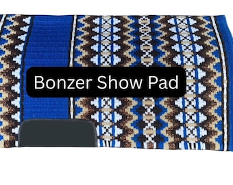 Show pad Royal Blue white brown goregous,combination custom saddle pad Western