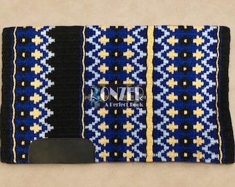 Show pad royal blue black cream gold goregous,combination custom saddle pad Western
