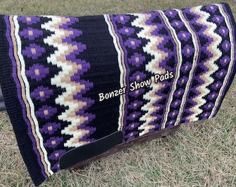 Handwoven Western Show Saddle Pad: New Zealand Wool Blanket