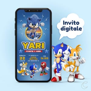 Invito digitale compleanno - SONIC