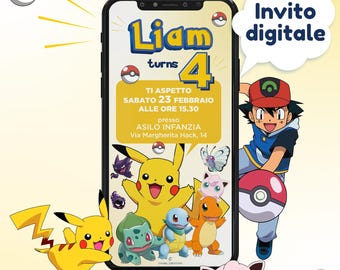Invito digitale compleanno - POKEMON