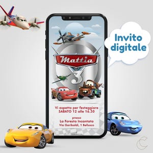Invito digitale compleanno - CARS
