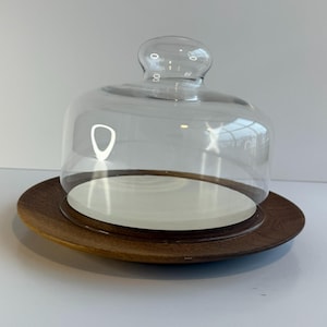 Tabla de quesos vintage con cúpula de cristal