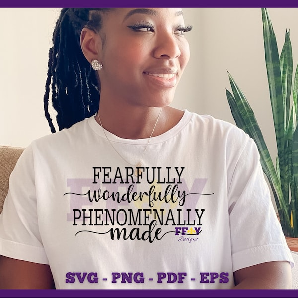 Fearfully Wonderfully Made SVG, Phenomenal Woman Svg, Women's Empowerment SVG, Inspirational Svg, Boss Lady Svg, Cricut Silhouette Cut File