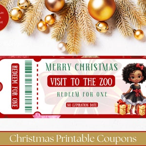Cupones de Navidad para niñas / Cupones de Navidad imprimibles para niños / Rellenos de medias / Cupón de Navidad de descarga instantánea