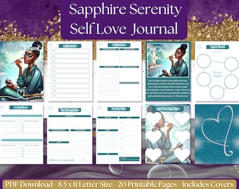 Self Love Wellness Journal, Empowerment and Manifestation Journal, Wellness Planner, Vision Board and Mood Tracker Journal For Women