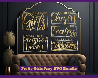 Pretty Girls Pray SVG Bundle for T-Shirt, Girl Pray SVG, Pray SVG, Pray On It Svg, Faith Svg, Instant Download Bundle Png Svg