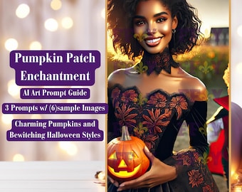 Halloween AI Art Prompts | Pumpkin Patch and Witch Designs | Printable Art for Halloween Cards, Gifts, and Decor | Instant Download AI Art