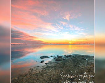 Sunrise Over Sea Art Print: Archival Quality Matte Paper